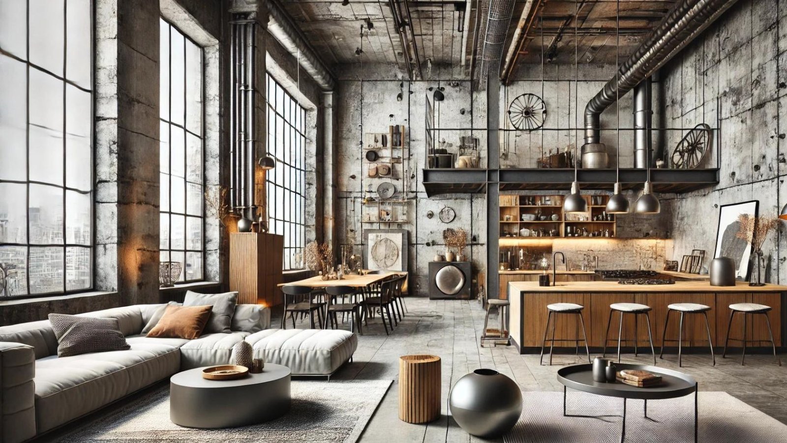 Der Industrial Chic ist ein Einrichtungsstil, der sich durch seine rauen, unverputzten Materialien, neutrale Farben und funktionale Möbel auszeichnet. Dieser Stil, inspiriert von alten Fabriken und Lagerhäusern, hat sich in den letzten Jahren zu einem beliebten Trend entwickelt, der moderne Eleganz und urbanen Charme vereint. In diesem Artikel erfährst du, wie du den urbanen Loft-Stil in deine Wohnung bringst und welche Elemente dafür entscheidend sind.